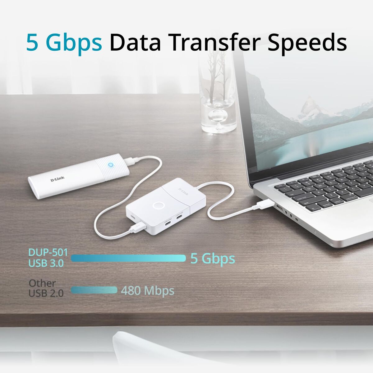 Hub USB D-Link DUP-501 Alb