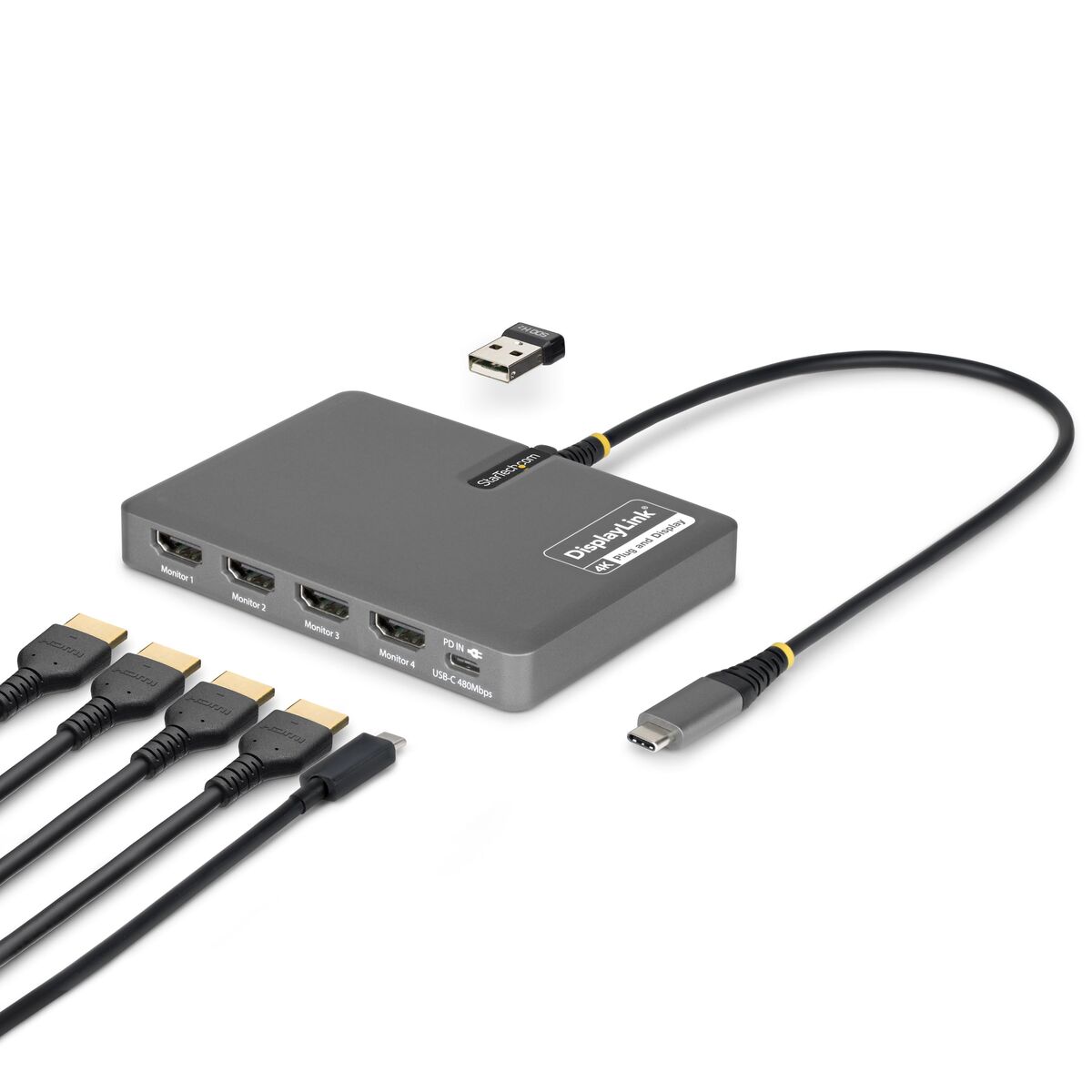 Cablu USB Startech QUAD-USB-HDMI-ADAPT Gri