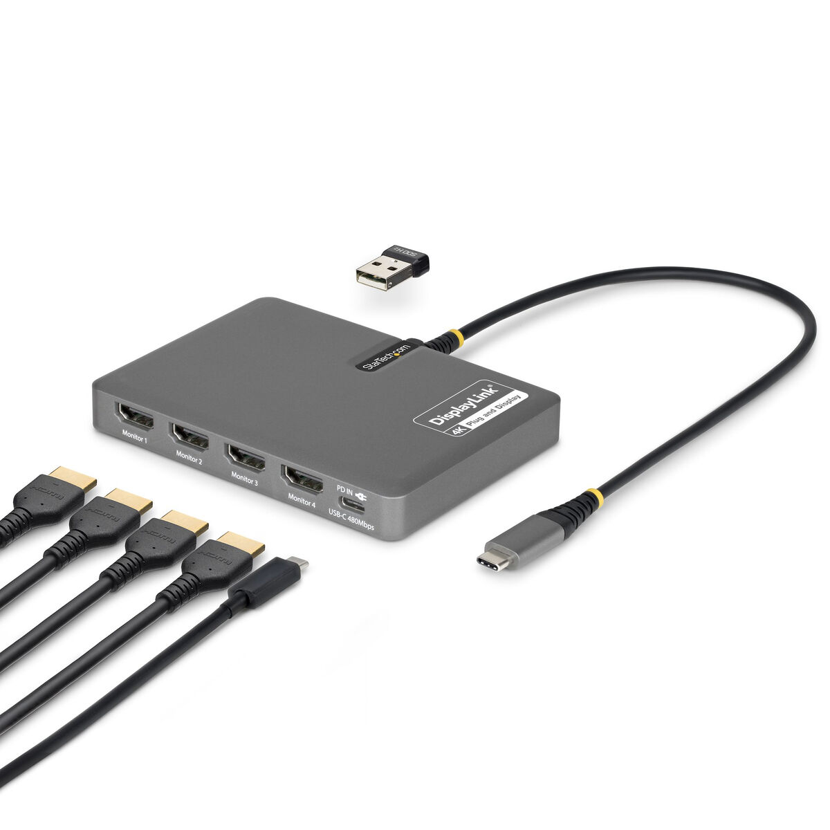 Cablu USB Startech QUAD-USB-HDMI-ADAPT Gri