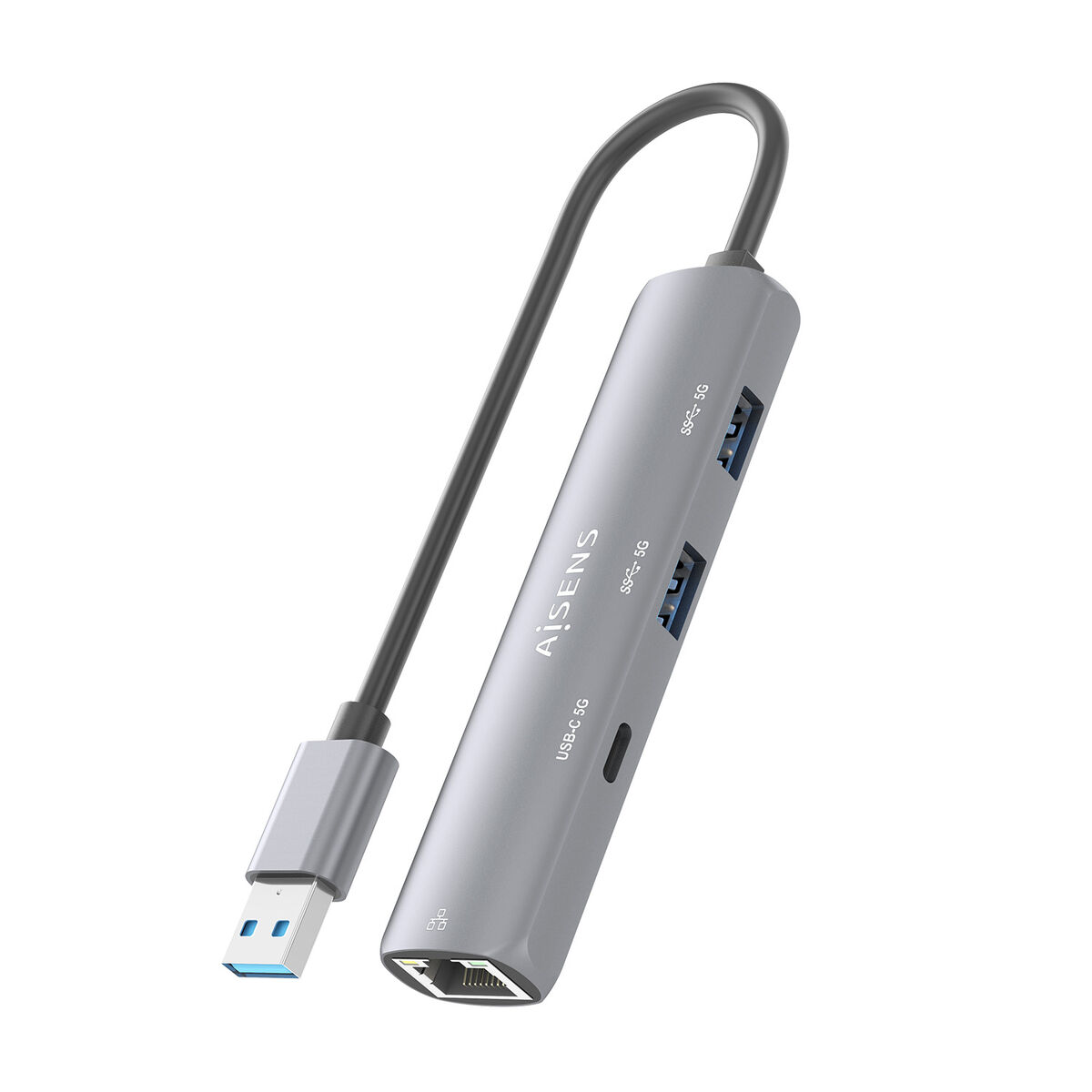 Hub USB Aisens ASUC-4P035-GR Gri