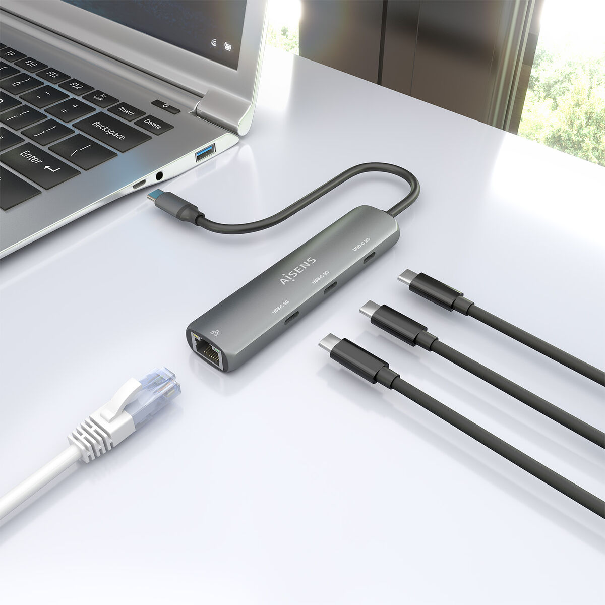 Hub USB Aisens ASUC-4P041-GR Gri