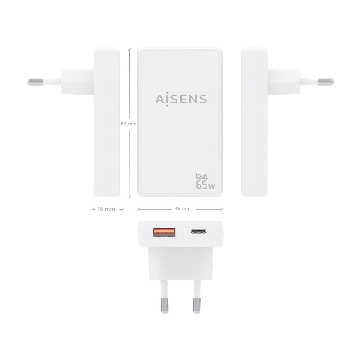 Powerbank Aisens ASCH-65W2P076-W Alb