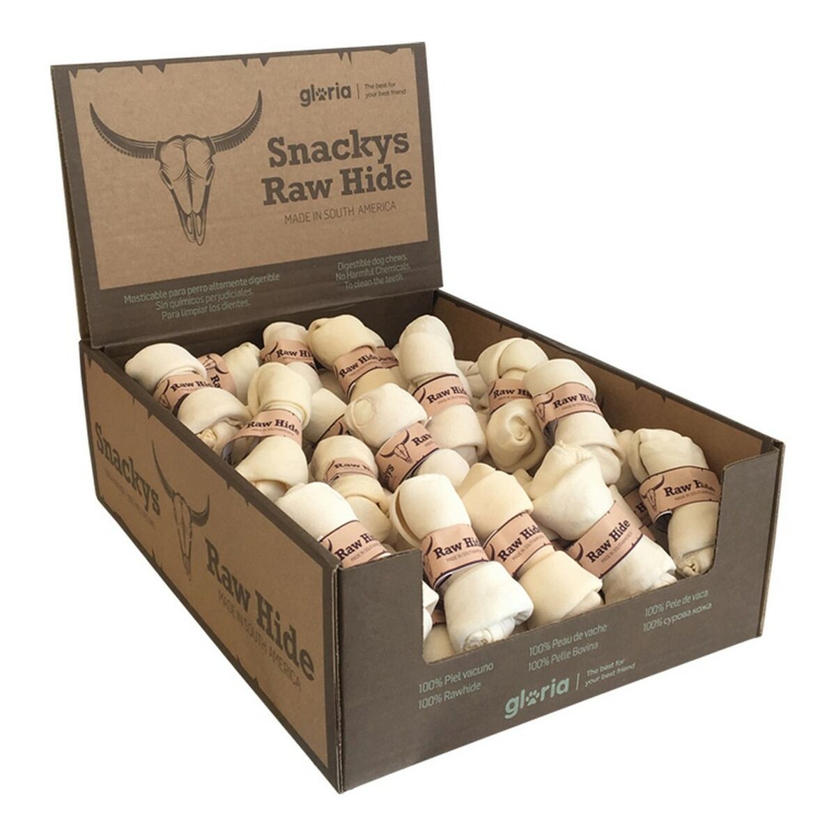 Gustare pentru câini Gloria Rawhide Vițel Nod Mestecabil