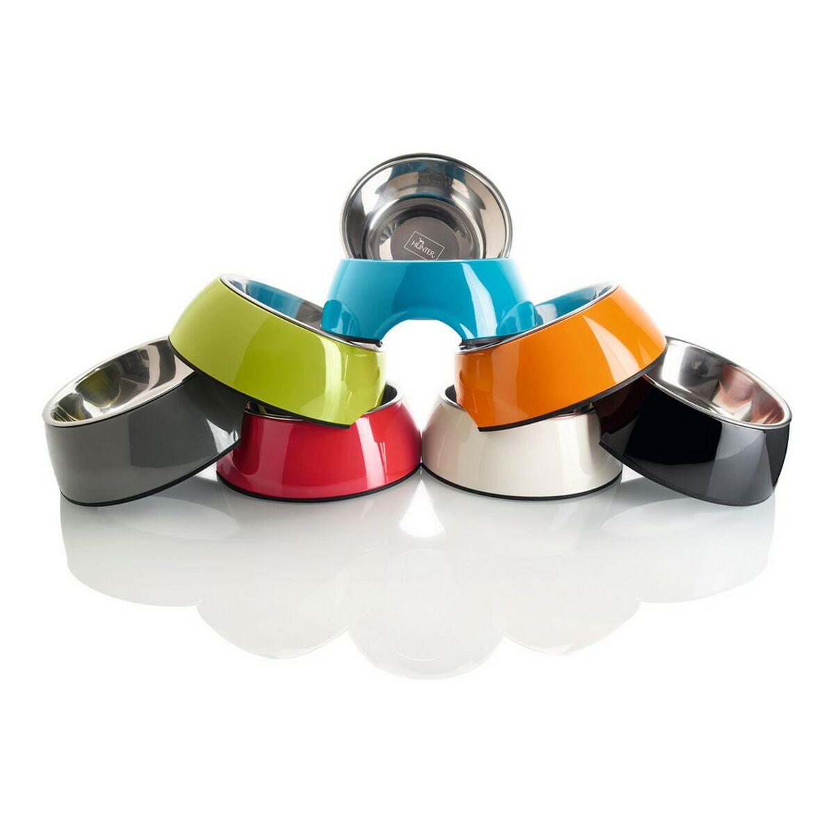 Dispozitiv de hrănire pentru câini Hunter Melamina Oțel inoxidabil Negru 350 ml (18,5 x 18,5 x 9,5 cm)