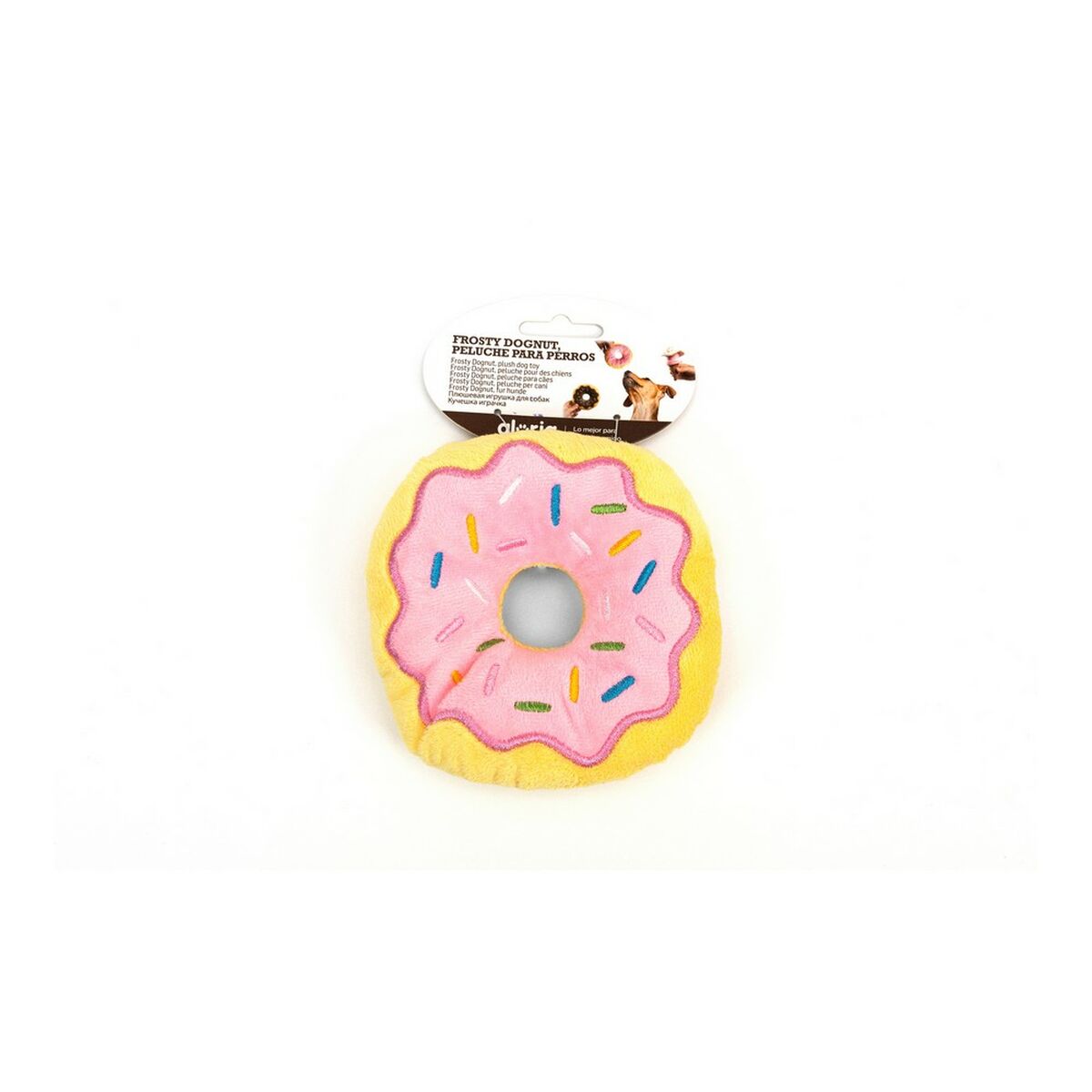 Jucărie din pluș pentru câini Gloria Frosty 3 x 5 x 14 cm Donut Roz