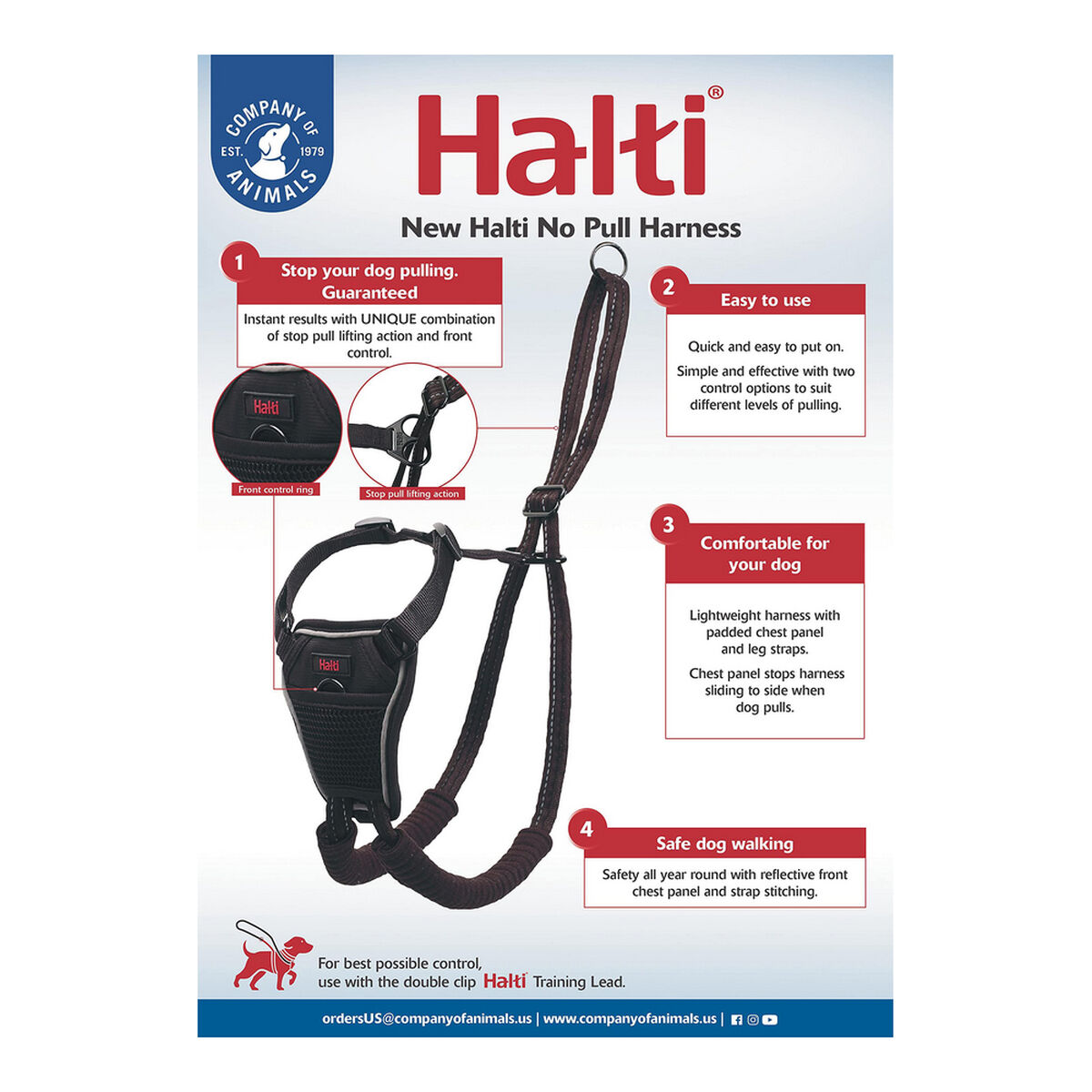Ham pentru câini Company of Animals Halti Mărimea M (34-56 cm)