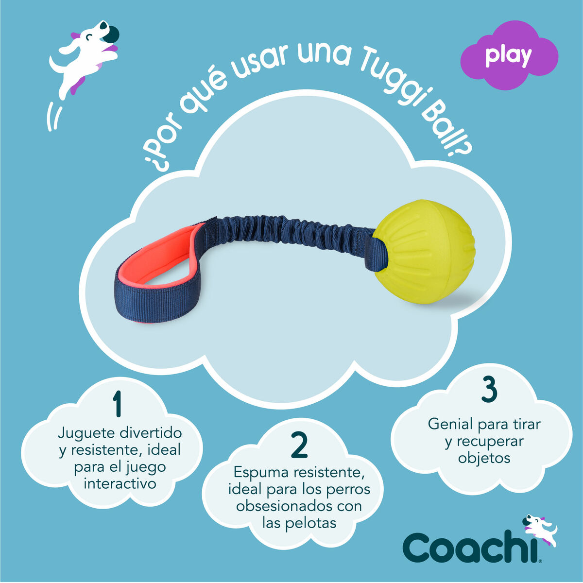Training toy Coachi TUGGI BALL Albastru