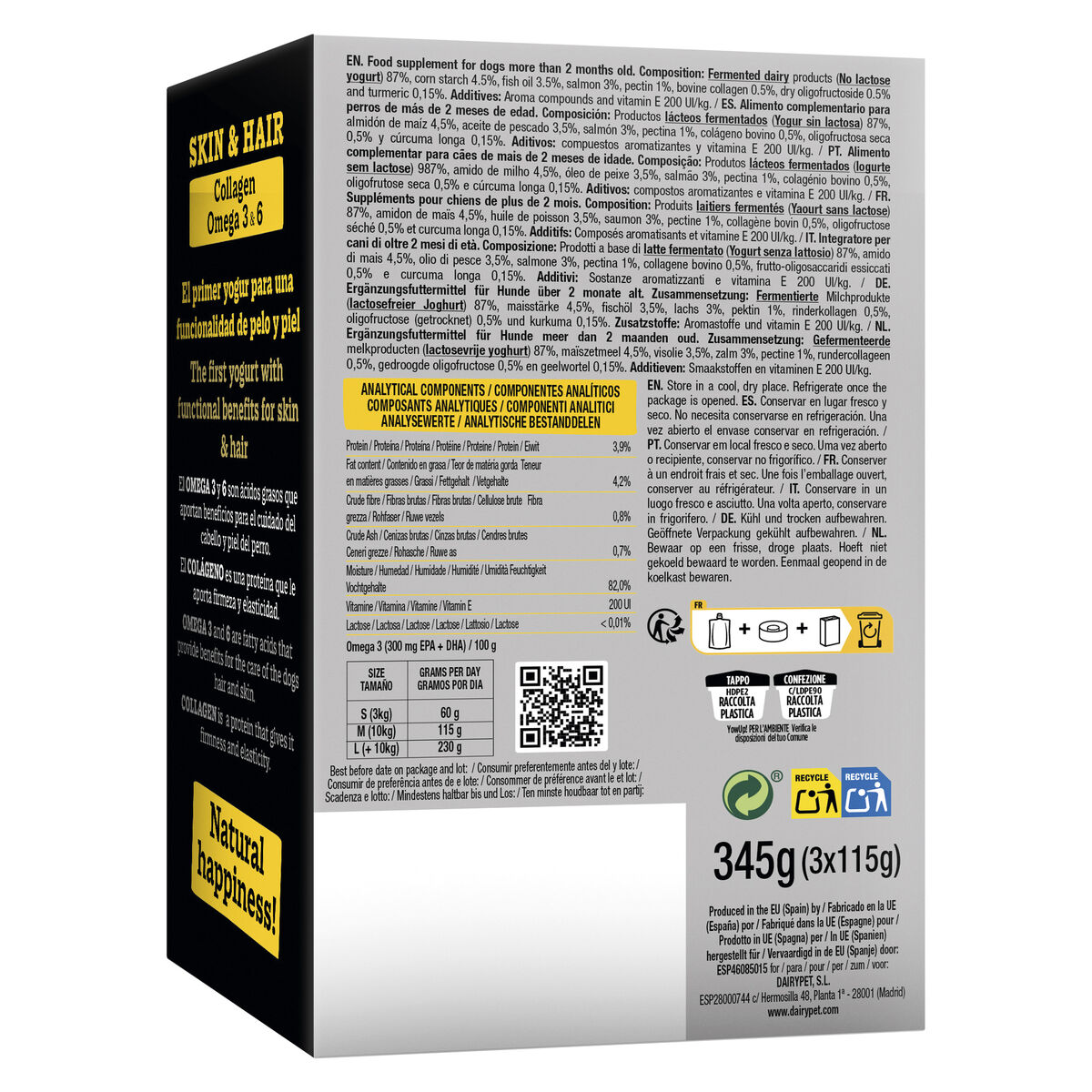 Hrană umedă YowUp Skin and Hair Somon 3 x 115 g 3 Unități