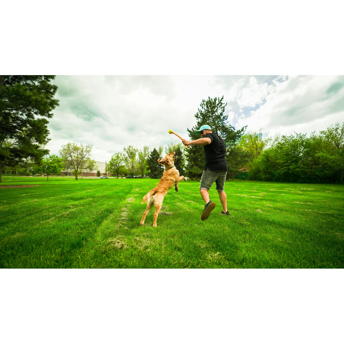 Lansator de mingi pentru câini Hunter Galben Portocaliu Gumă Míč