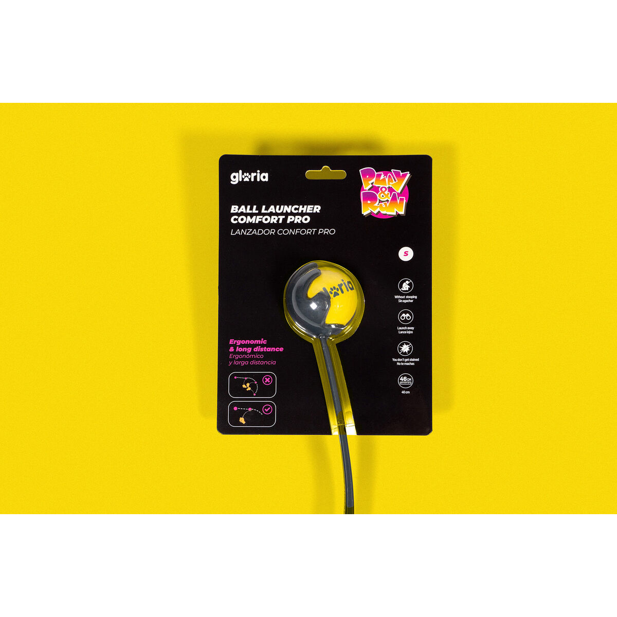 Lansator de mingi pentru câini Gloria Galben polipropilenă TPR S