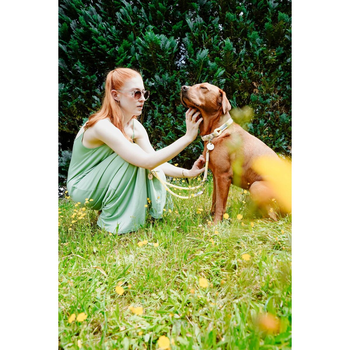 Zgardă pentru câini Hunter Malia Lămâie verde 12 40-49 cm