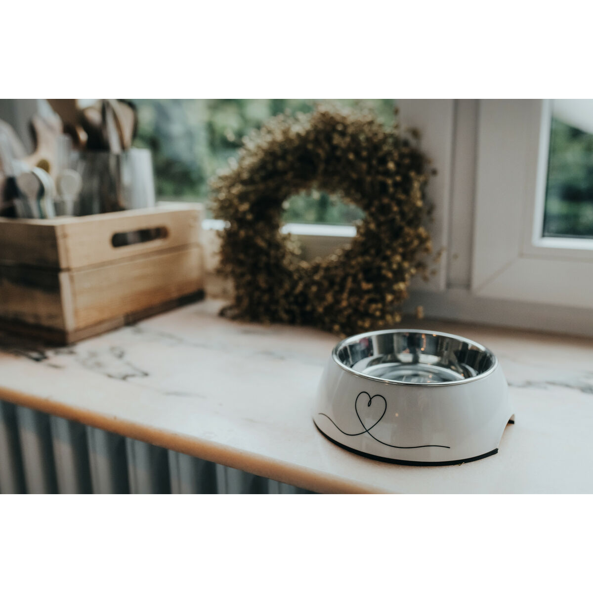 Dispozitiv de hrănire pentru câini Hunter Valencia Alb 350 ml