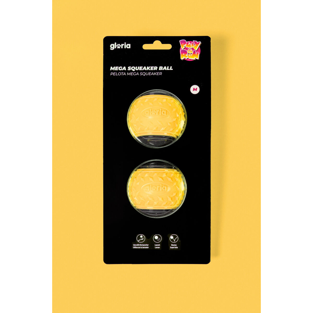 Minge pentru animale de companie Gloria PLAY AND RUN Galben TPR M 6,35 cm 2 Unități