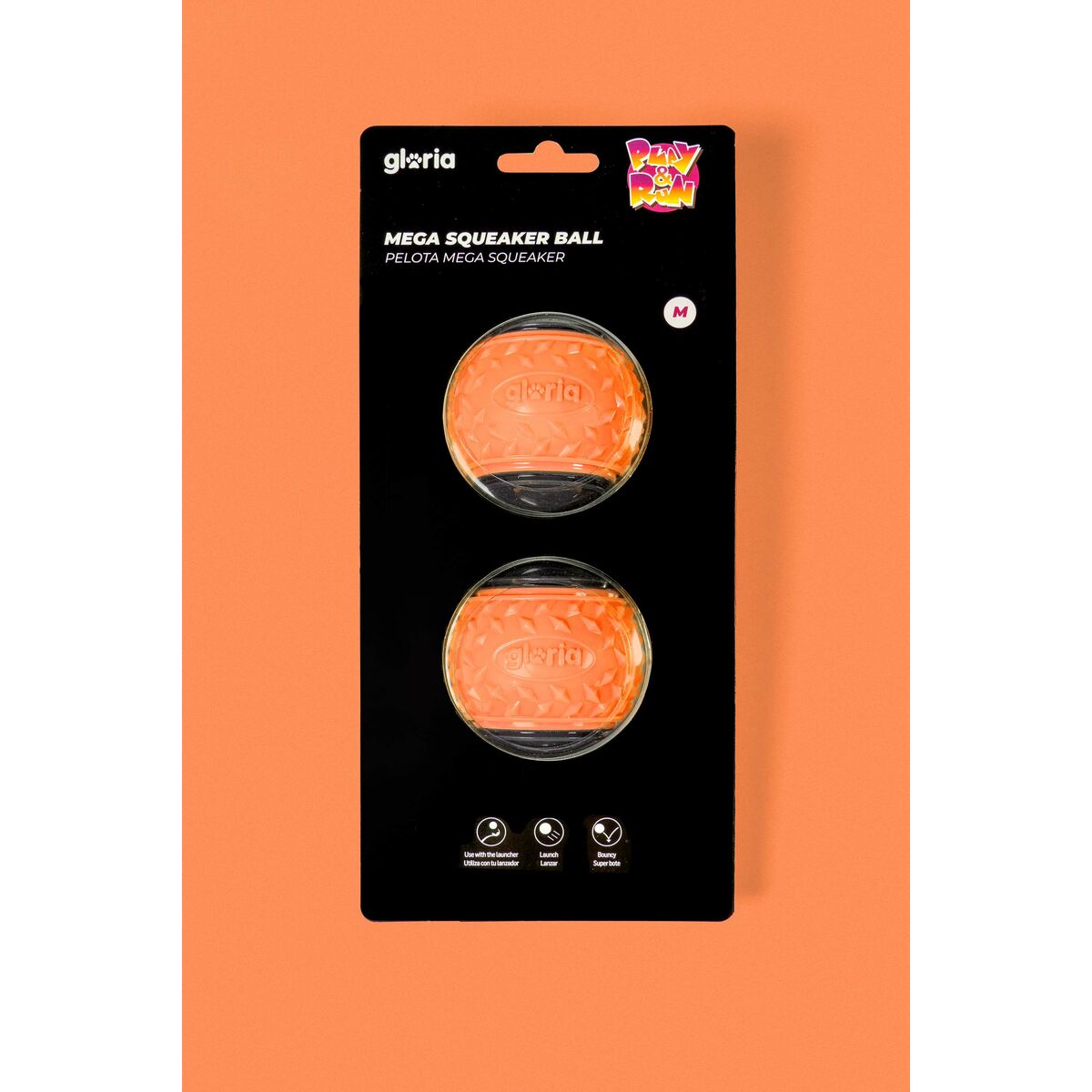 Minge pentru animale de companie Gloria PLAY AND RUN Portocaliu TPR M 6,35 cm 2 Unități