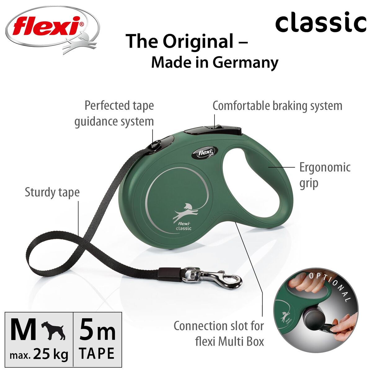 Lesă pentru câine Flexi Verde M