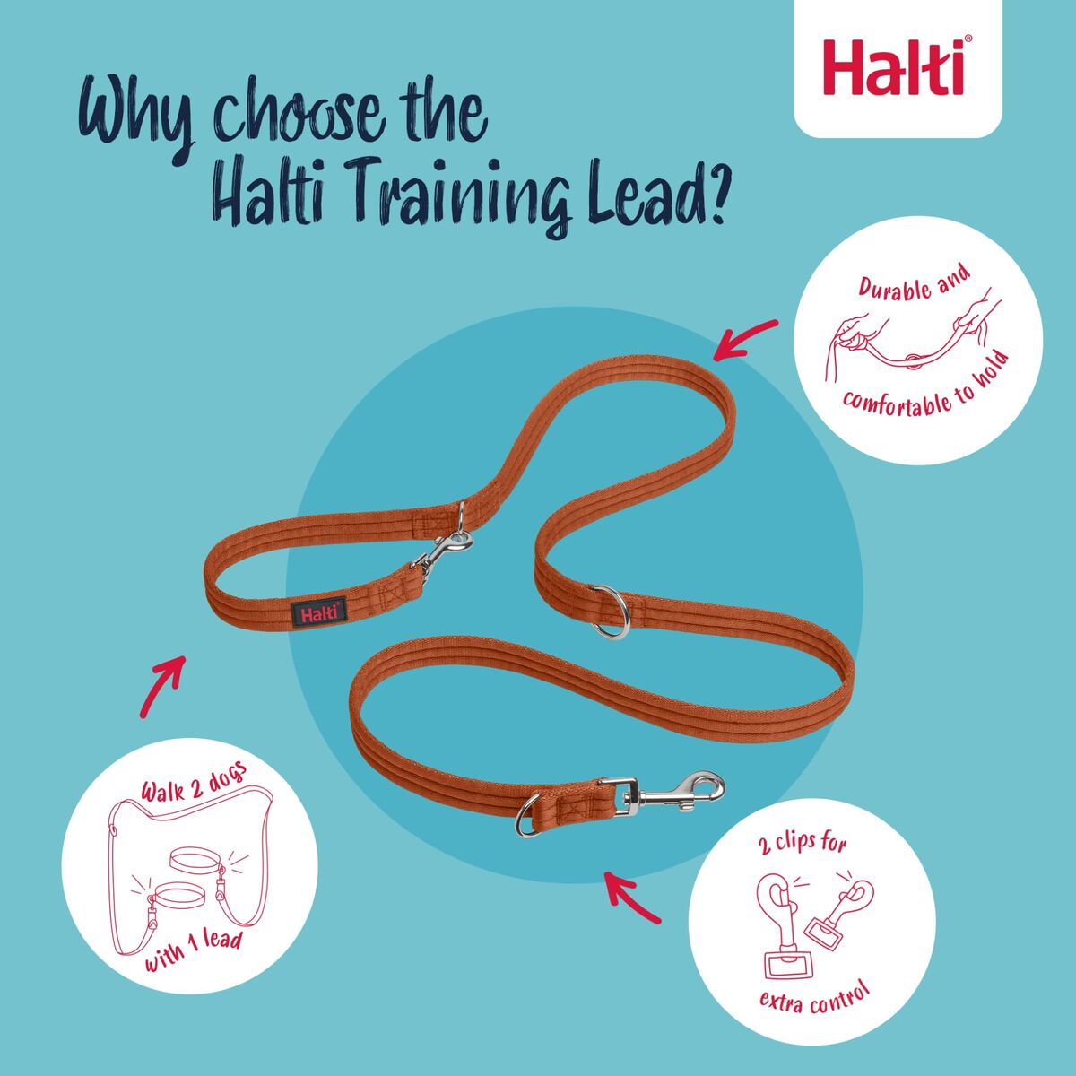 Lesă pentru dresaj Company of Animals BURNT Portocaliu