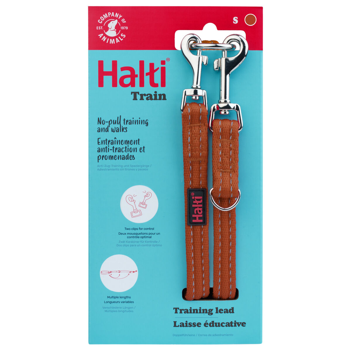 Lesă pentru dresaj Company of Animals BURNT Portocaliu