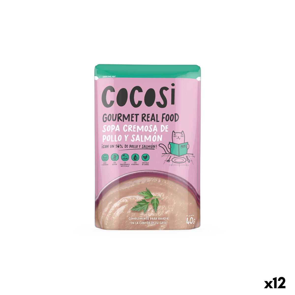 Mâncare pentru pisici Cocosi Gourmet Real Food 40 g Somon 12 Unități
