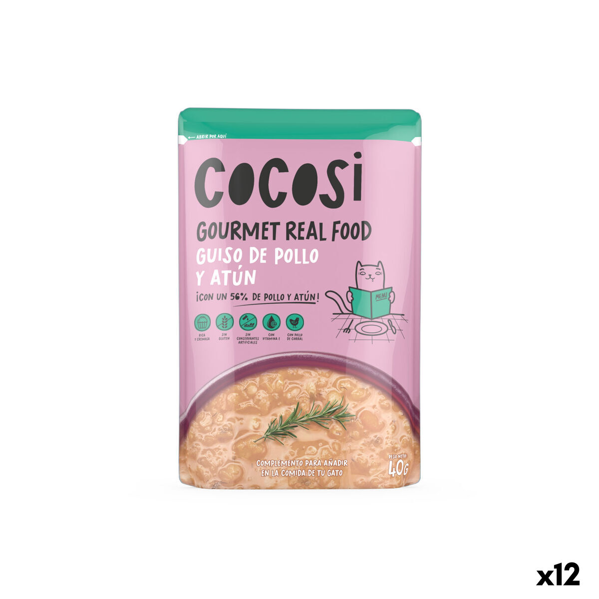 Mâncare pentru pisici Cocosi Gourmet Real Food 40 g Ton 12 Unități
