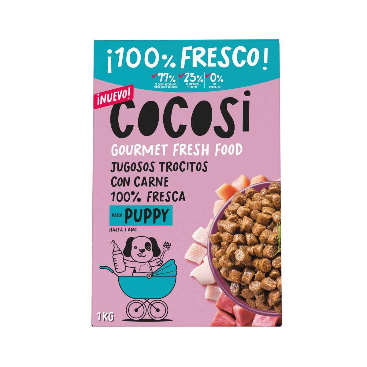 Hrană umedă Cocosi Gourmet Fresh Food  Puppy Porc 1 kg 8 Unități