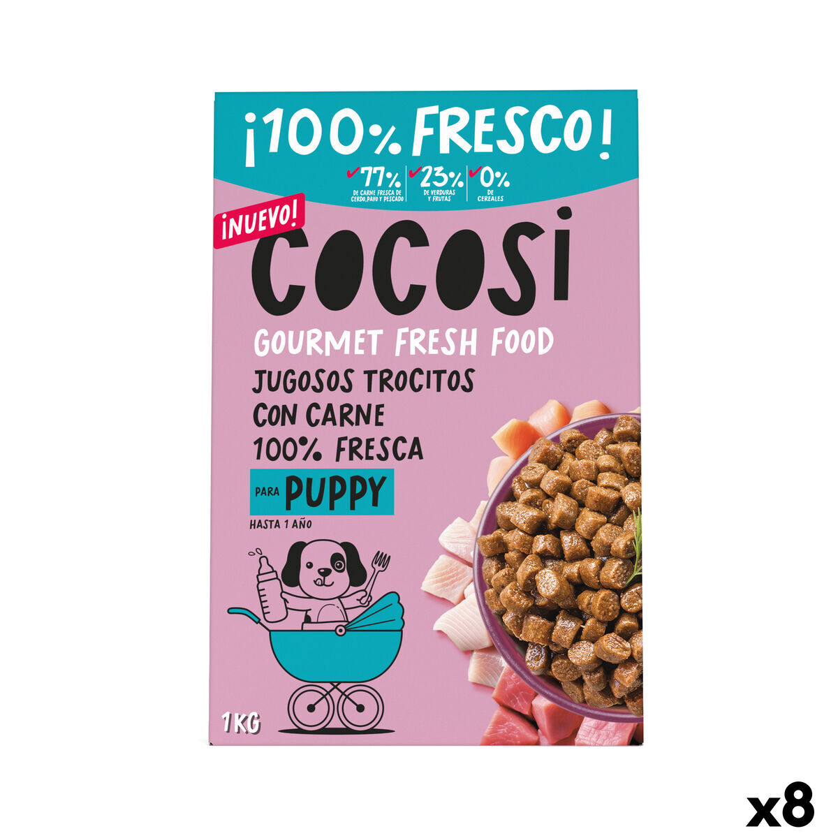 Hrană umedă Cocosi Gourmet Fresh Food  Puppy Porc 1 kg 8 Unități