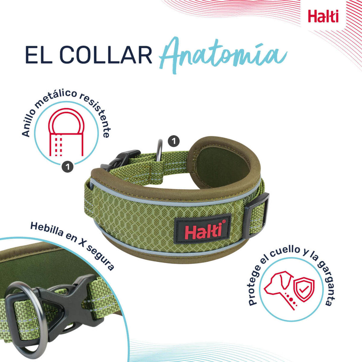 Zgardă pentru câini Company of Animals Verde