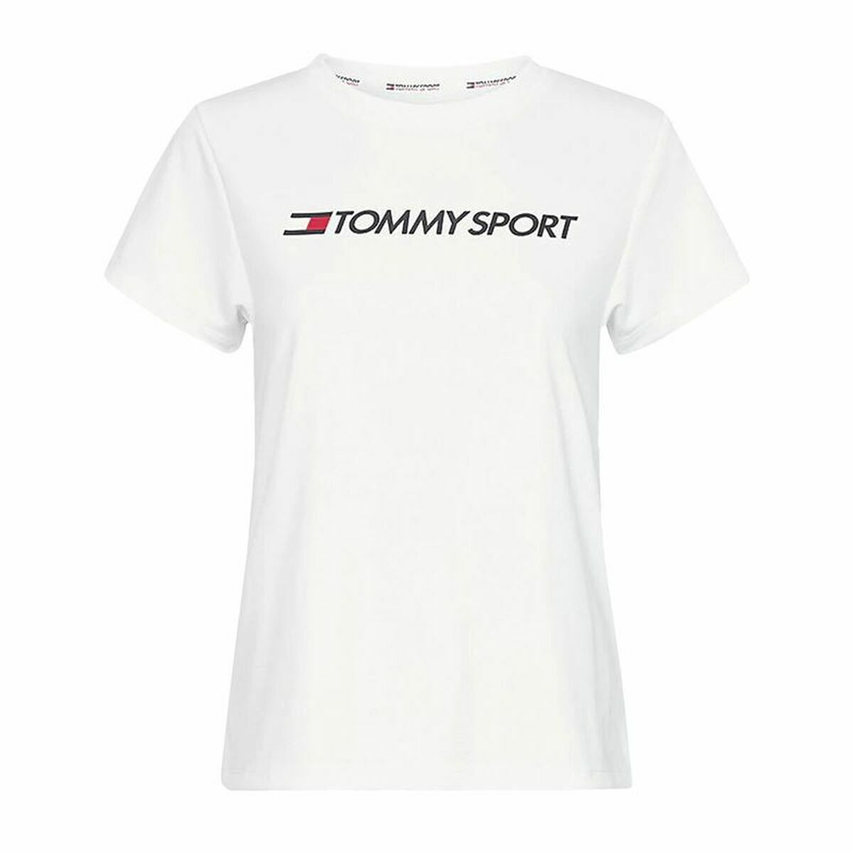 Tricou cu Mânecă Scurtă Bărbați Tommy Hilfiger Logo Chest Alb