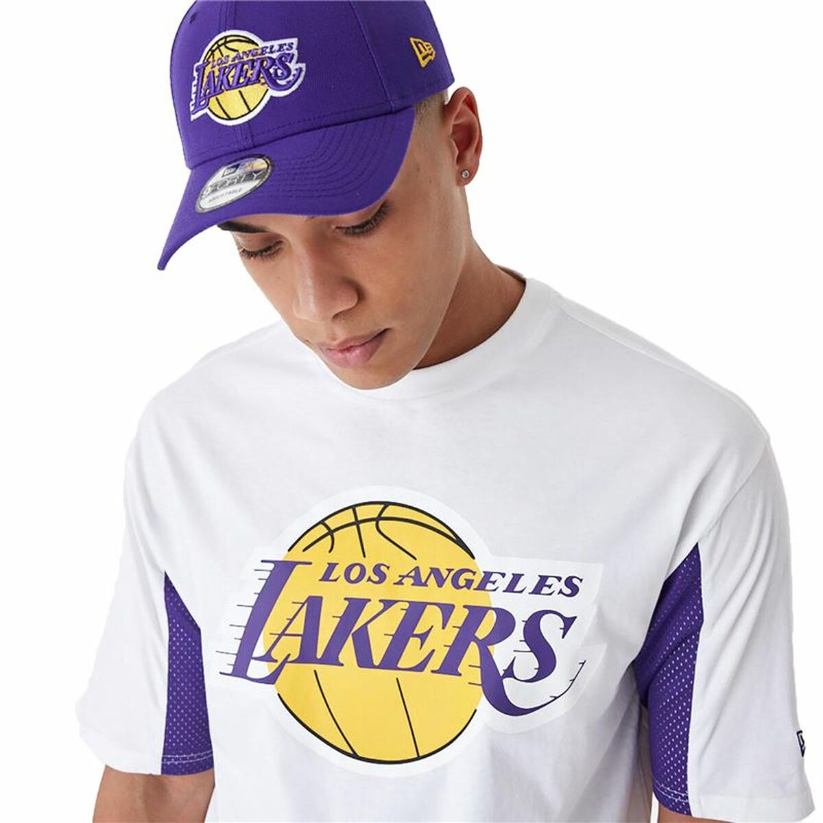 Tricou Sport cu Mânecă Scurtă New Era 60435482 Alb (S)