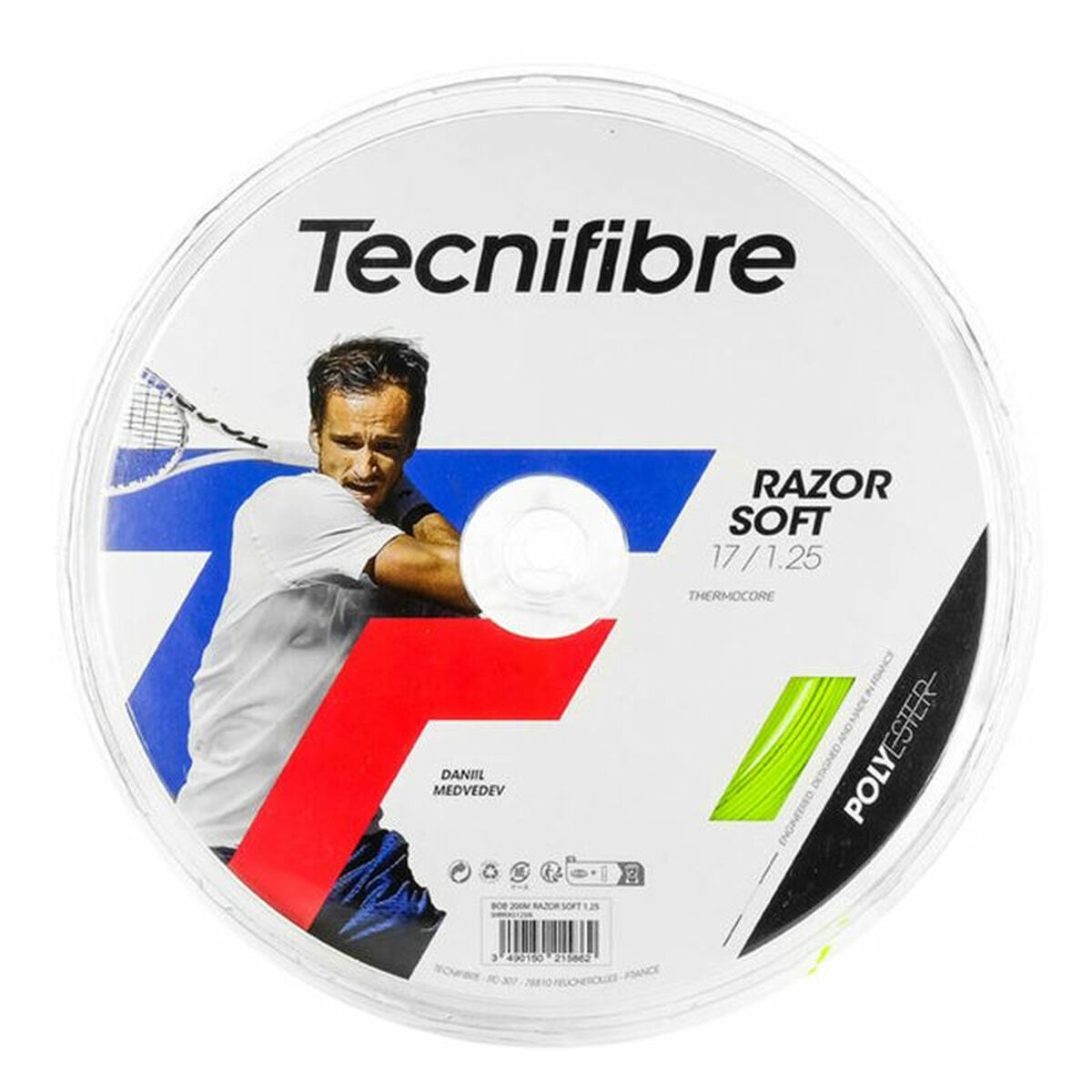 Șnur de rachetă Tecnifibre BOB 200M Razor Soft 1,30 Verde 1,3 mm