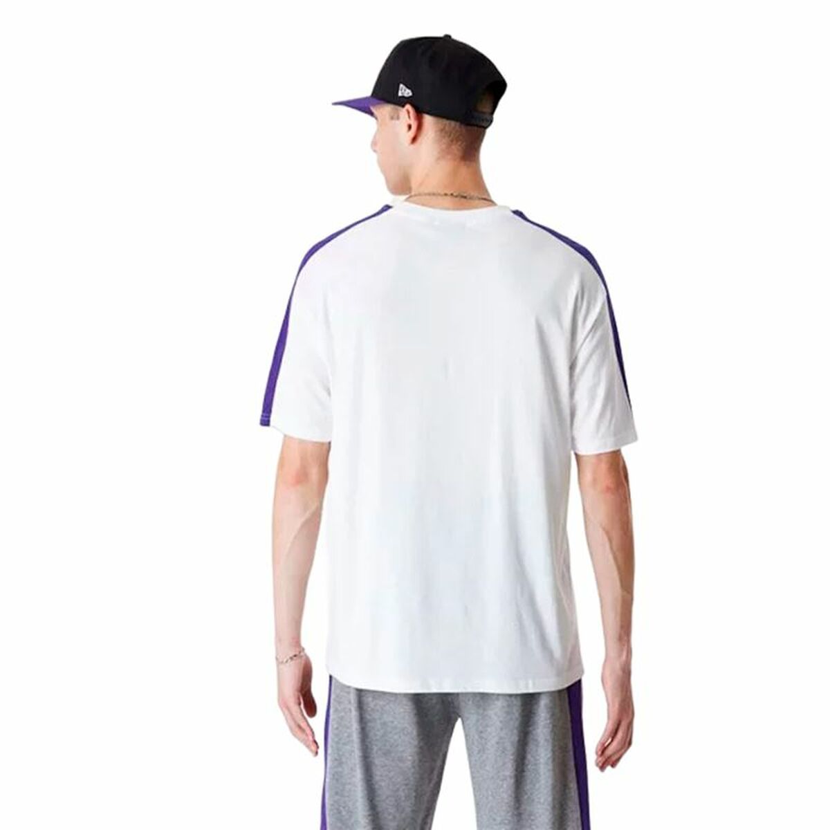 Tricou cu Mânecă Scurtă Bărbați New Era NBA Colour Block LA Lakers Alb