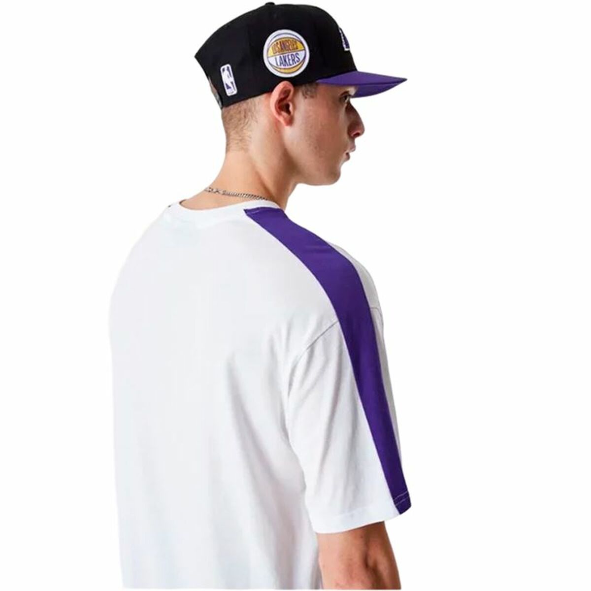 Tricou cu Mânecă Scurtă Bărbați New Era NBA Colour Block LA Lakers Alb