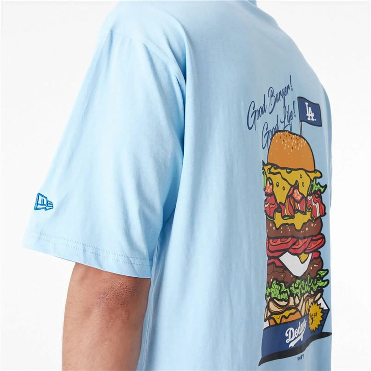 Tricou cu Mânecă Scurtă Bărbați New Era LA Dodgers MLB Burger Albastru