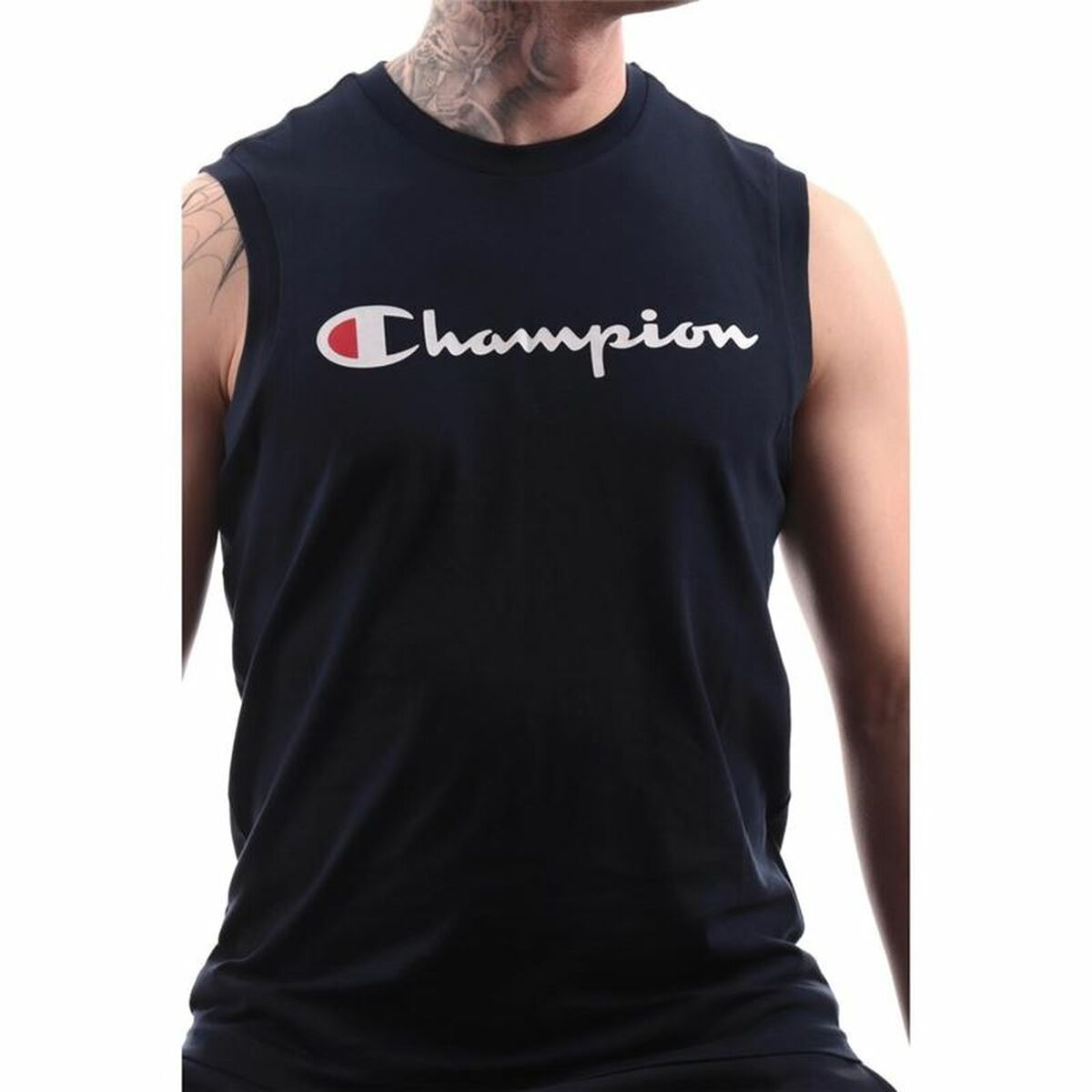 Tricou Sport cu Mânecă Scurtă Champion Crewneck  Negru