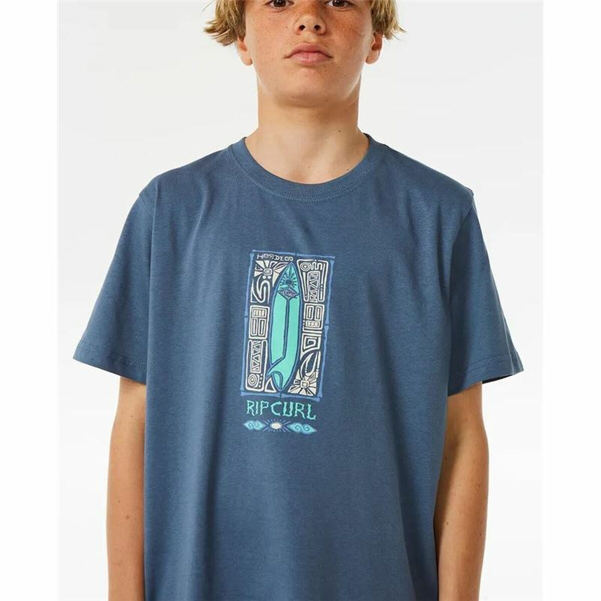 Tricou cu Mânecă Scurtă pentru Copii Rip Curl Lost Island Albastru