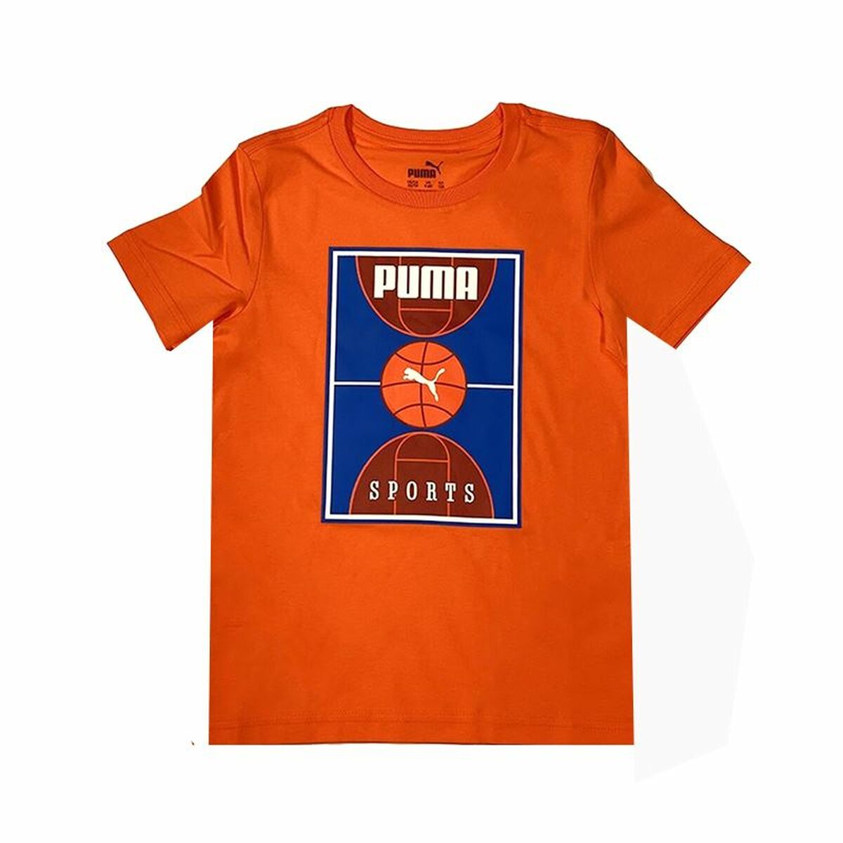 Tricou cu Mânecă Scurtă pentru Copii Puma Bppo Basket Blank Ba Portocaliu