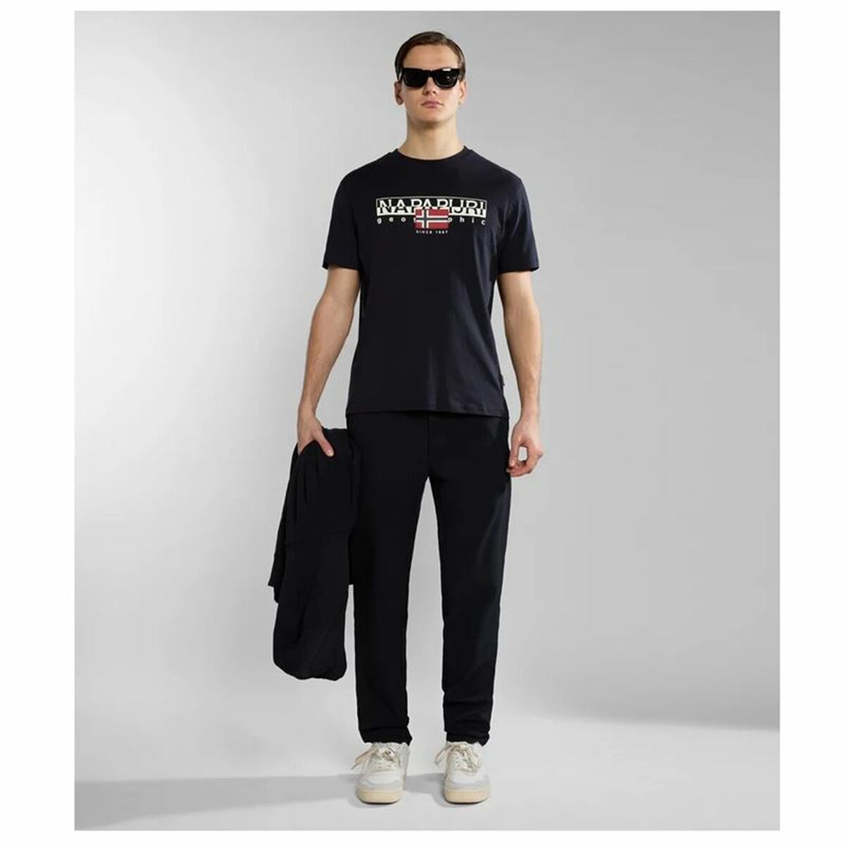 Tricou cu Mânecă Scurtă Bărbați Napapijri Negru