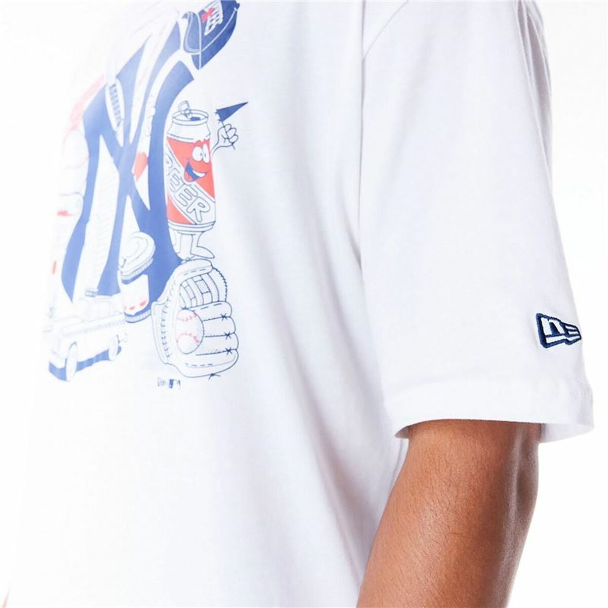 Tricou cu Mânecă Scurtă Bărbați New Era MLB FOOD GRPHC OS New York Yankees Alb