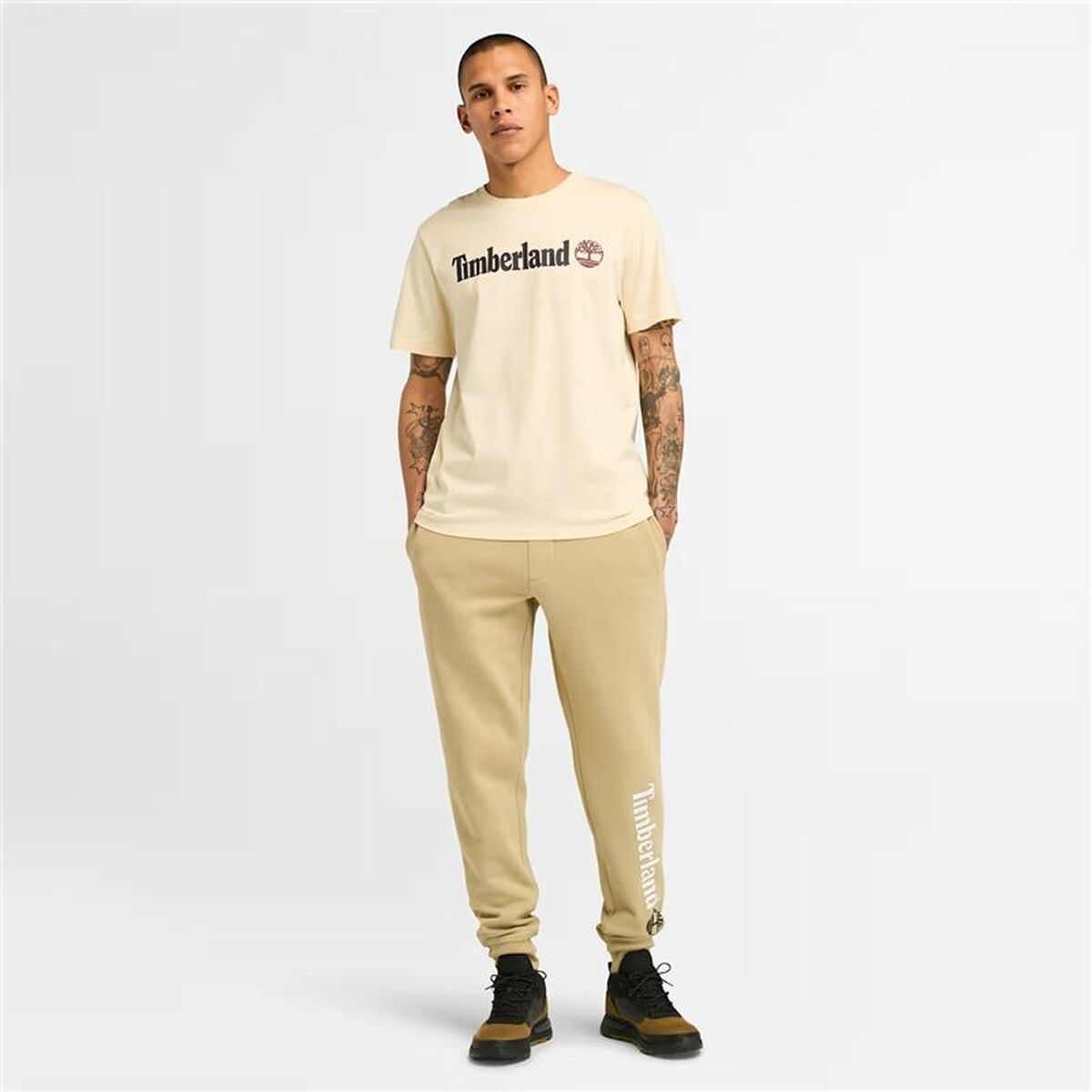 Tricou cu Mânecă Scurtă Bărbați Timberland Kennebec River Linear Logo
