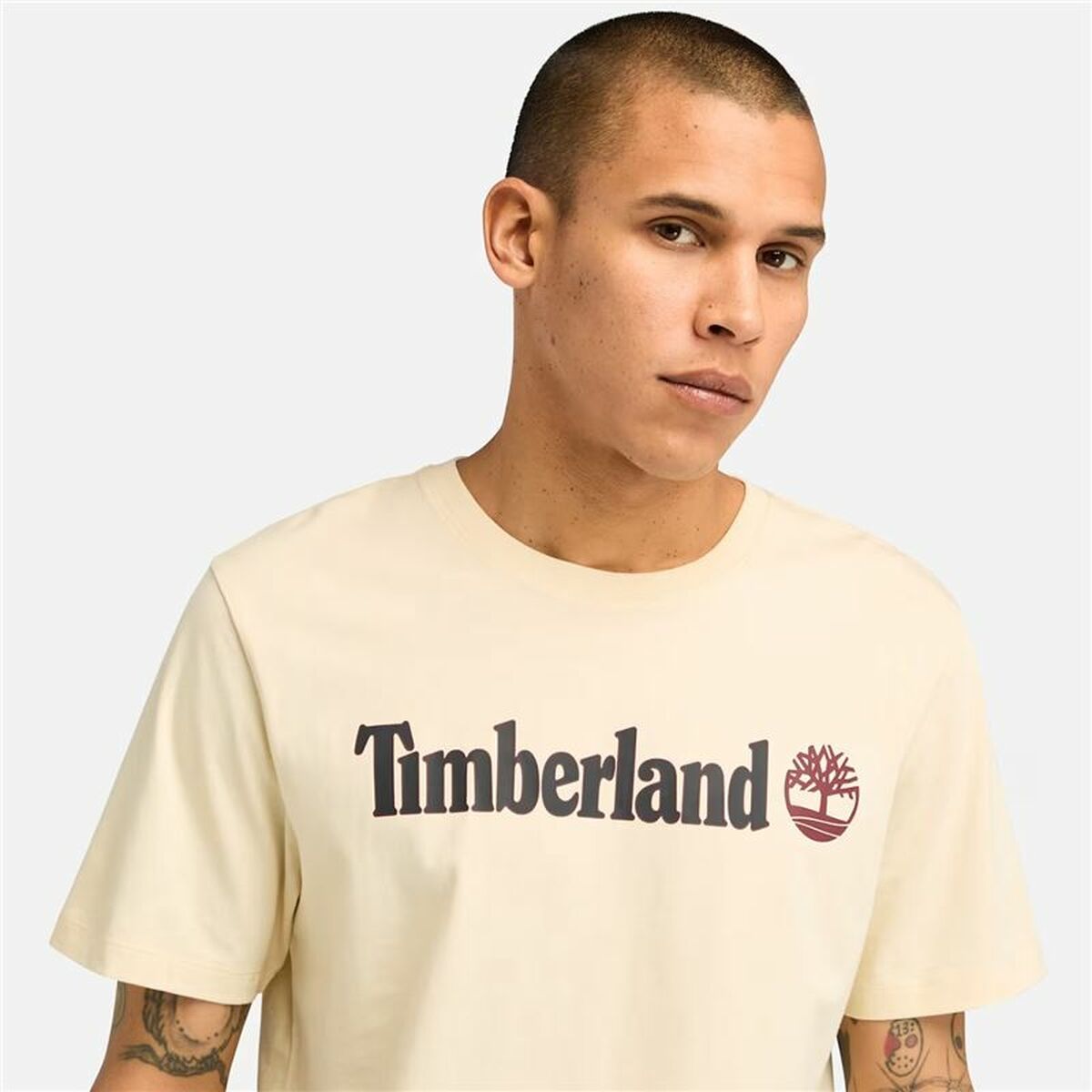 Tricou cu Mânecă Scurtă Bărbați Timberland Kennebec River Linear Logo