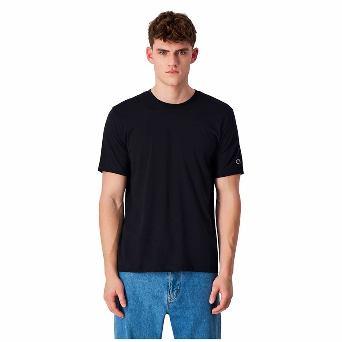 Tricou cu Mânecă Scurtă Bărbați Champion Negru 2 Unități