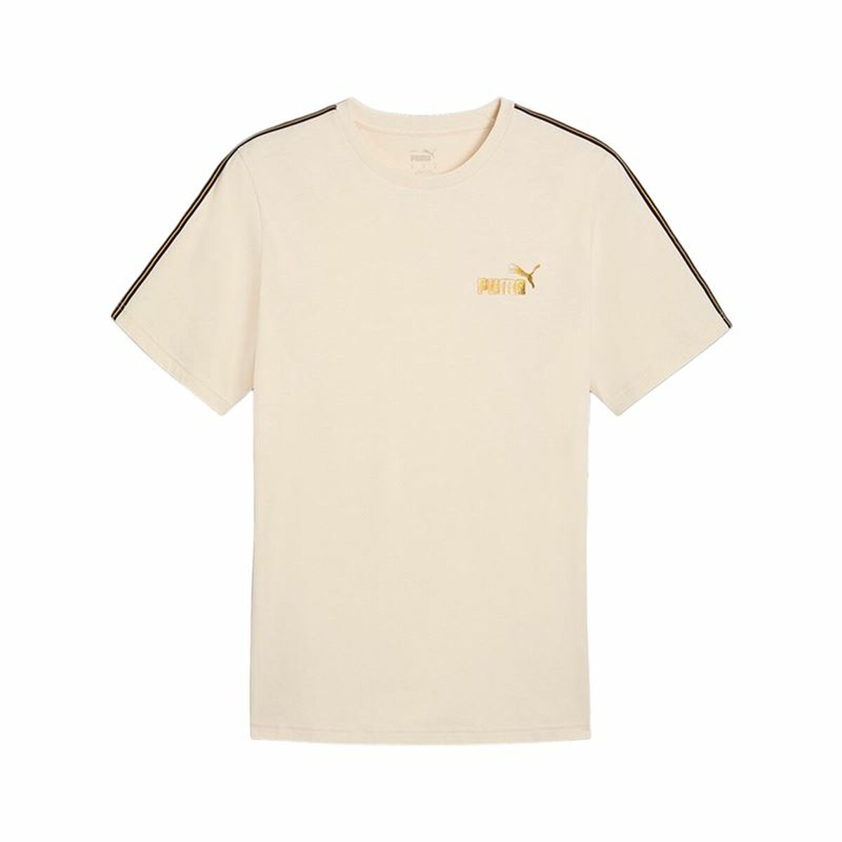 Tricou cu Mânecă Scurtă Bărbați Puma Ess Tape Minimal Gold Bej
