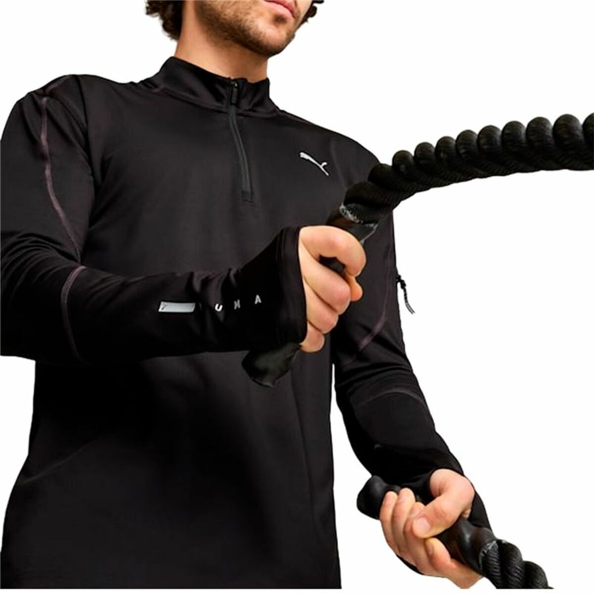 Hanorac fără Glugă Bărbați Puma Flex 1/4 Zip Negru