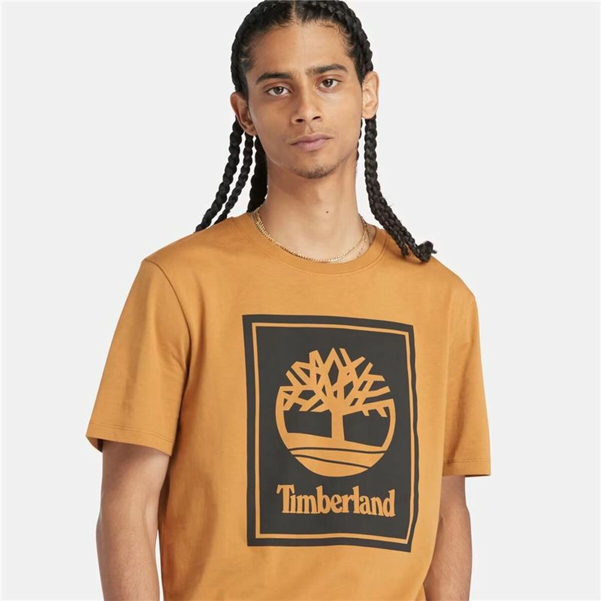 Tricou cu Mânecă Scurtă Bărbați Timberland Stack Logo
