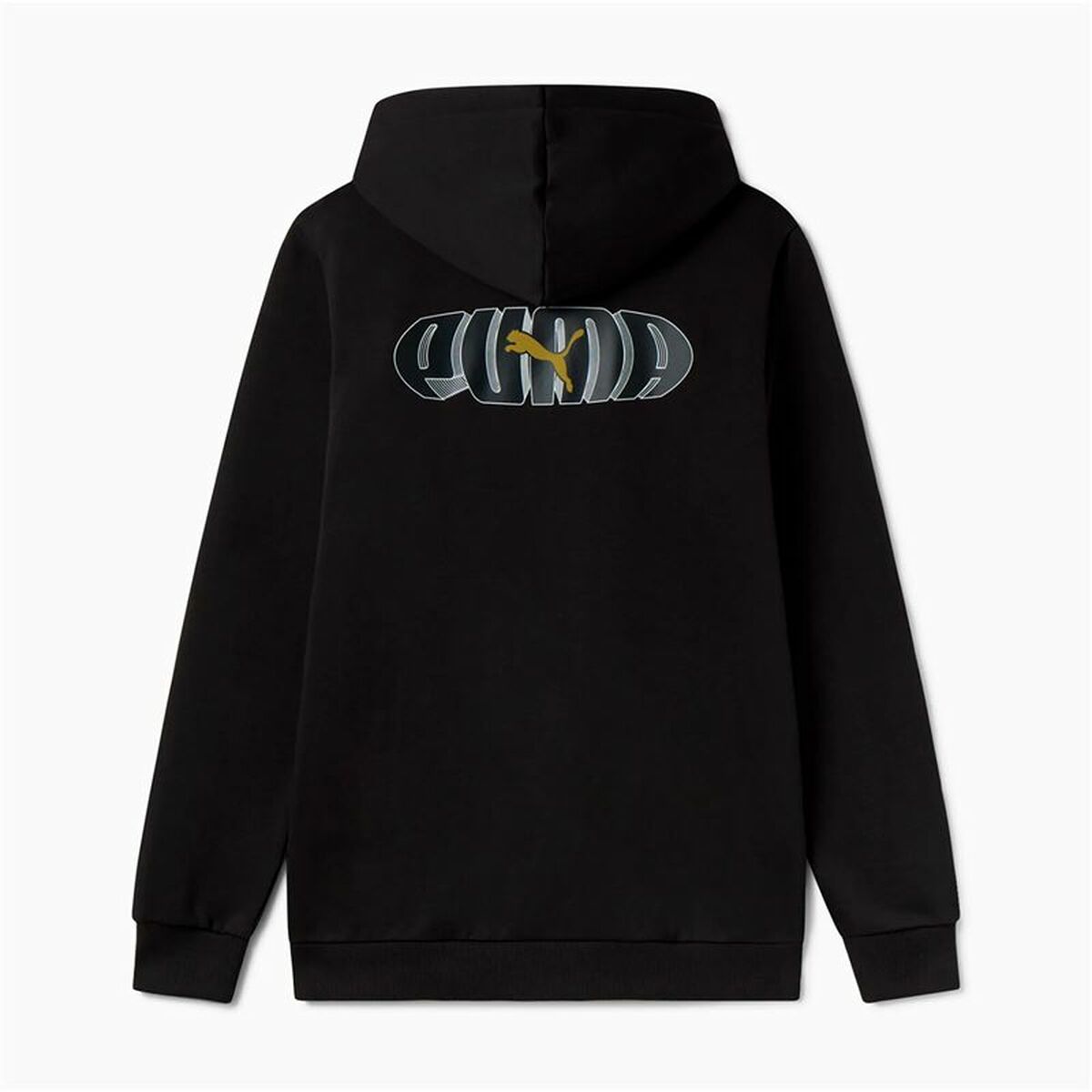 Hanorac cu Glugă Bărbați Puma Essentials+ Graphic Hoodie Fz Negru