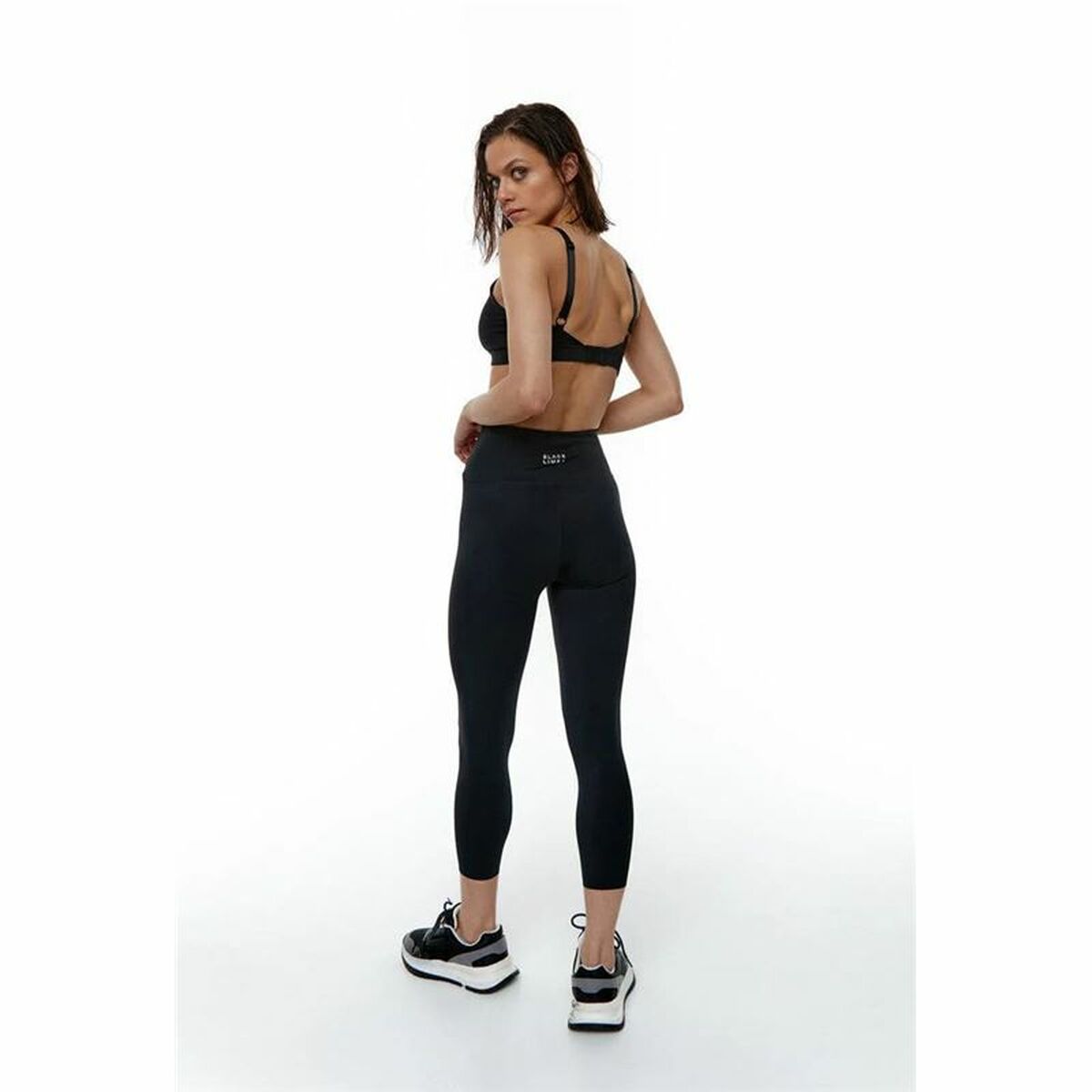 Colanți Sport de Damă Black Limba Capri Rocket Negru