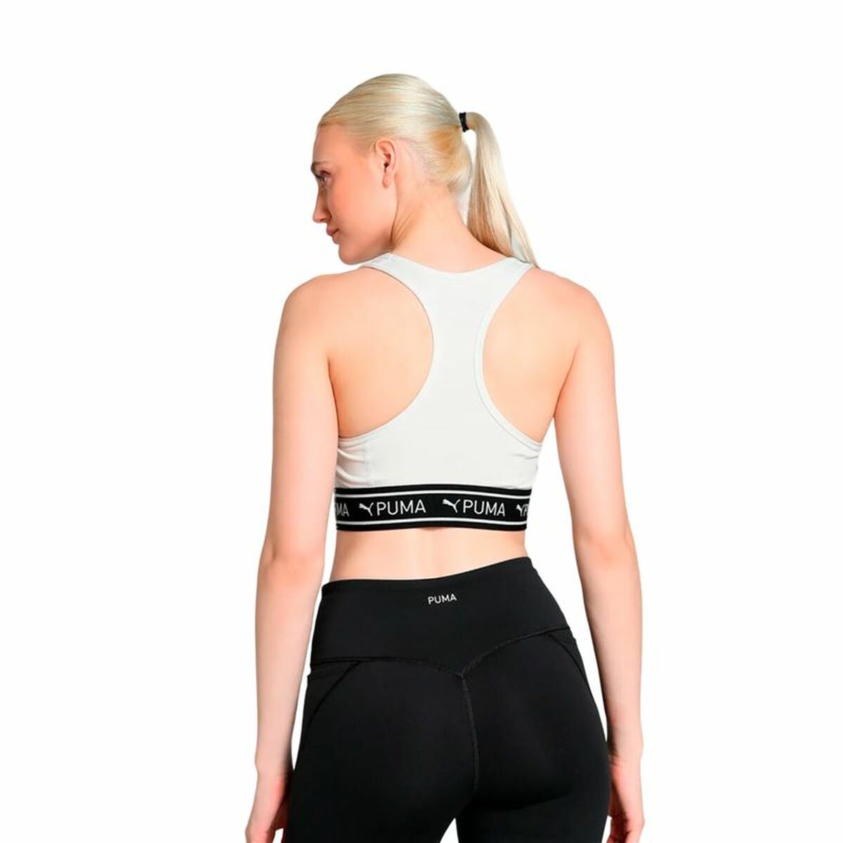 Sutien Sport Puma 4Keeps Elastic Bra Alb