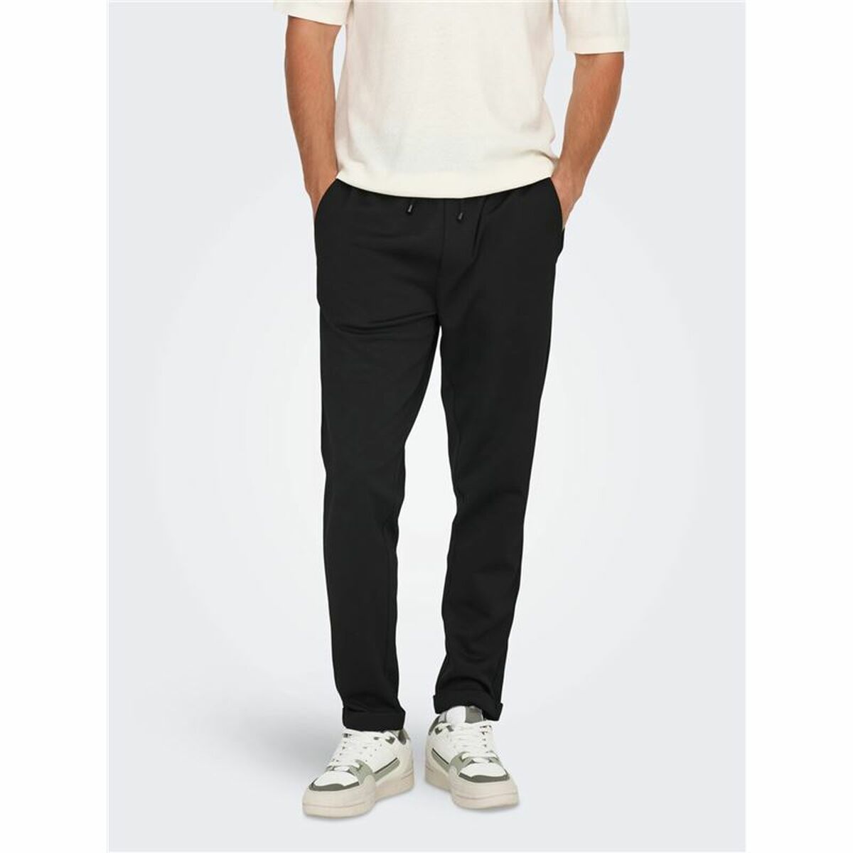Pantalon de Trening pentru Adulți Only & Sons Onslinus Crop Tap 0192 Negru Bărbați