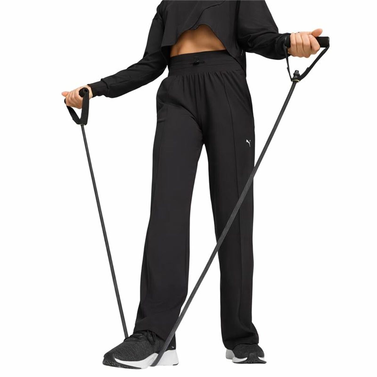 Pantaloni lungi de sport Puma Cloudspun Hw Wide Negru Femeie