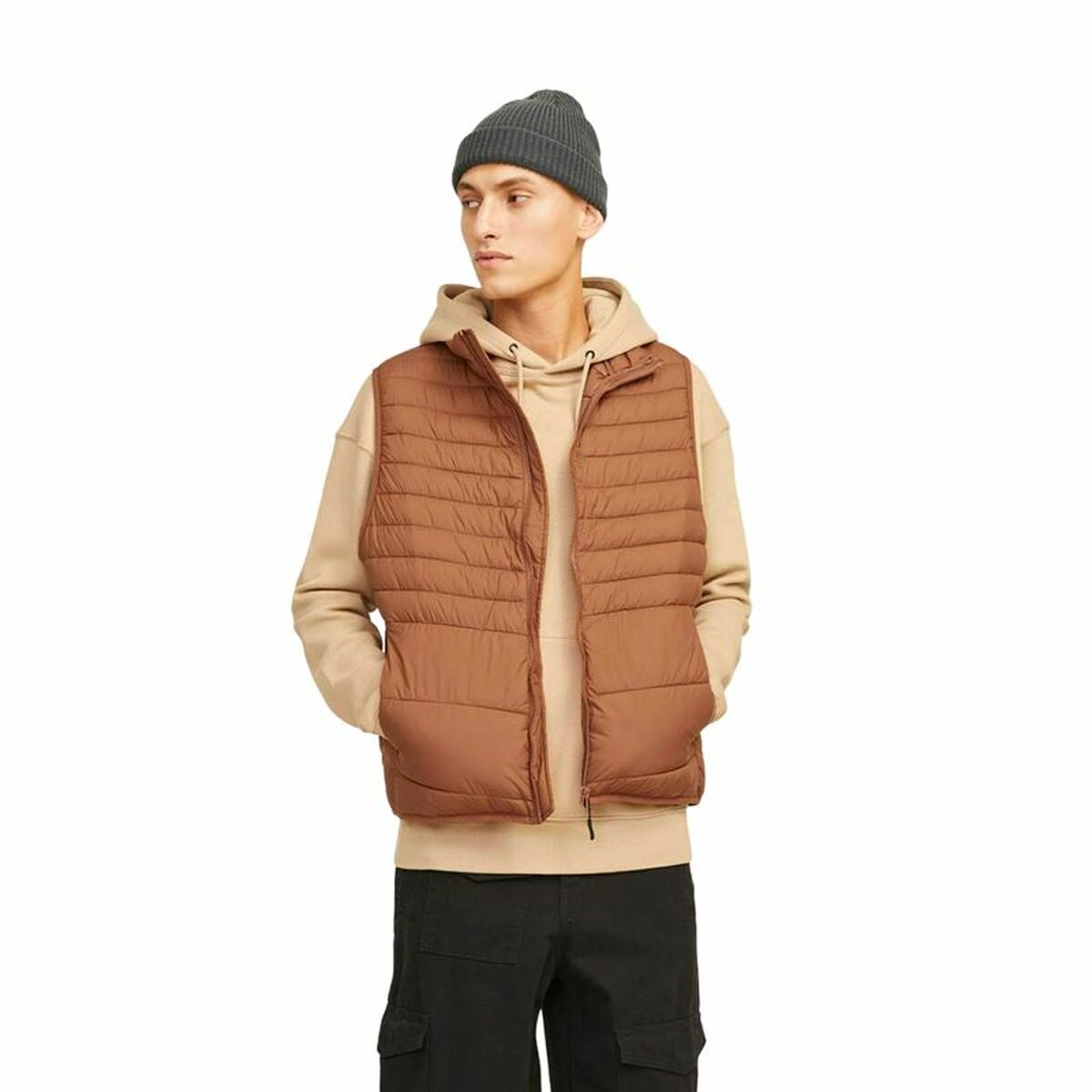 Vestă Sport de Bărbați Jack & Jones Jjben Square Mocha Bisque