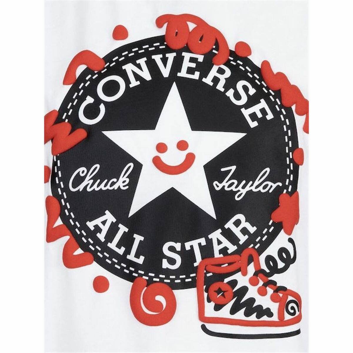 Set Sport pentru Copii Converse Squiggle S/Se+Ft Alb Roșu 2 Piese